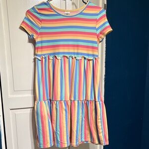 Colorful Striped Kids Dress